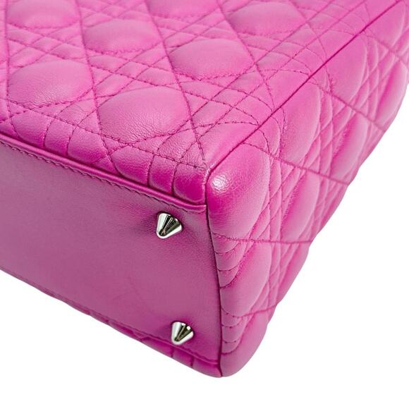 CHRISTIAN DIOR Pink Lambskin Leather Shoulder Bag - Picture 9 of 16